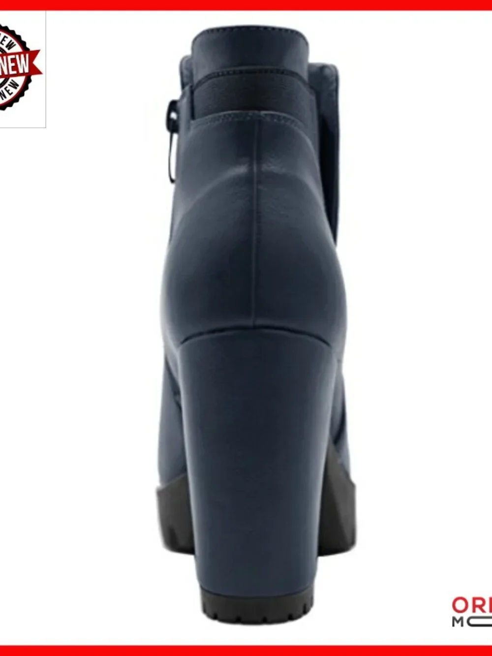 Chunky Platform Ankle Boots with Block Heel and Side Zip